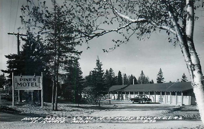 The Pines Motel - OLD POSTCARD (newer photo)